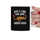 Just A Girl Who Loves Crested Geckos Lizard Tee Coffee Mug, Crested Gecko Lover Gift, Gecko Animal Mug Image 1