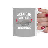 Just A Girl Who Loves Dugongs Tee Coffee Mug, Dugong Lover Gift, Dugong Animal Mug Image 2