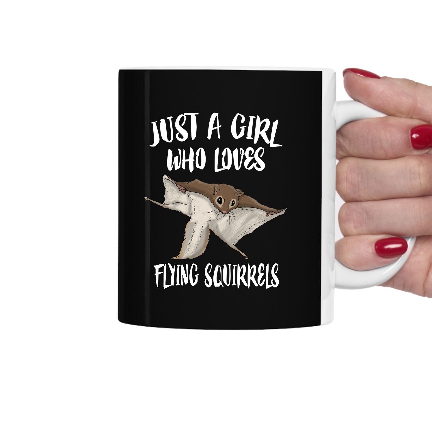 Just A Girl Who Loves Flying Squirrels Tea Coffee Mug, Flying Squirrel Lover Gift, Squirrel Animal Mug Image 2