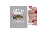 Just A Girl Who Loves Gargoyle Geckos Lizards Tea Coffee Mug, Gargoyle Gecko Lover Gift, Lizard Animal Mug Image 1