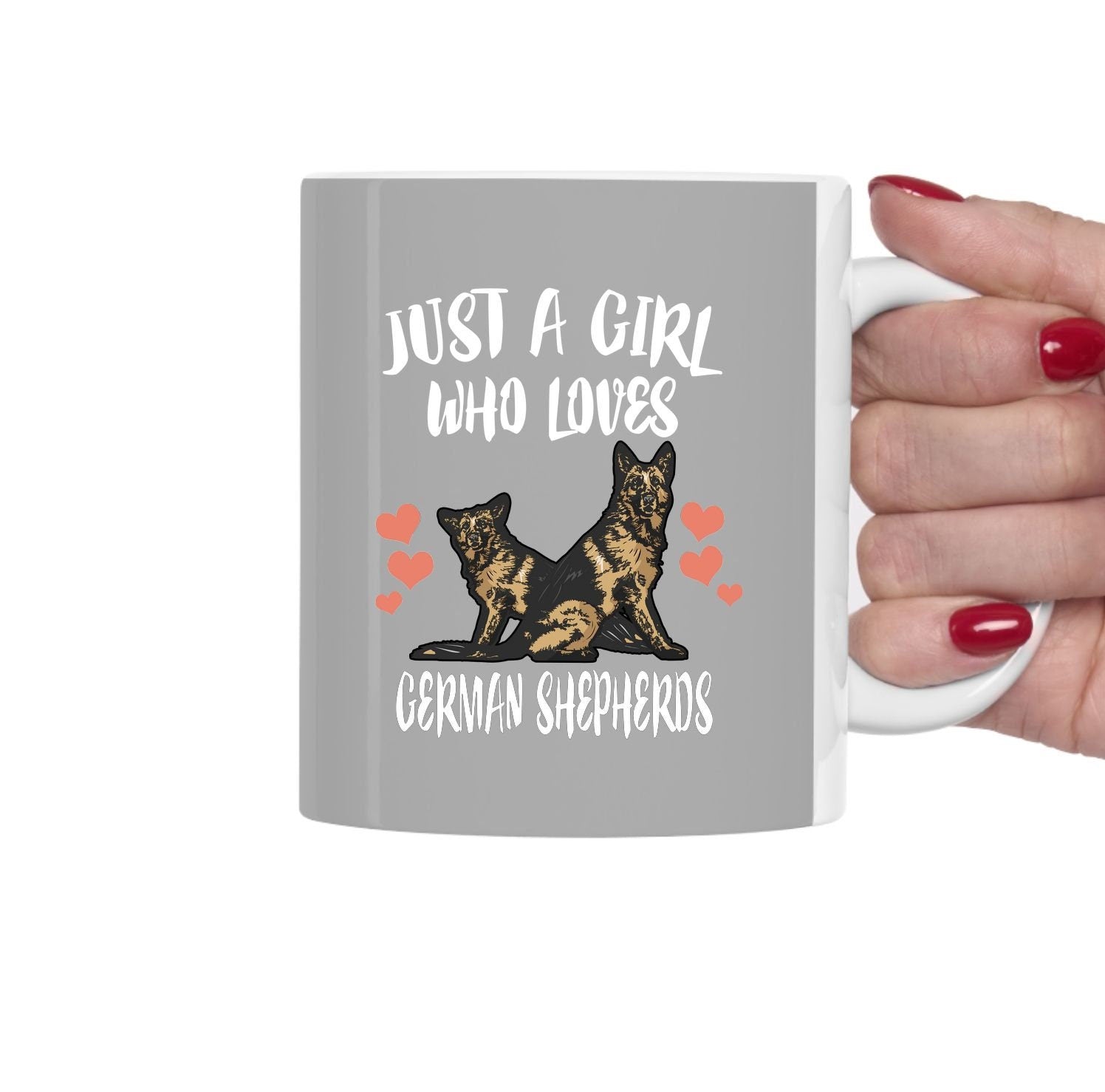 Just A Girl Who Loves German Shepherds Dog Tea Coffee Mug, German Shepherd Lover Gift, Dog Animal Mug Image 1