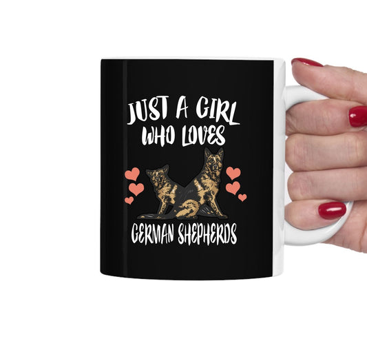 Just A Girl Who Loves German Shepherds Coffee Mug - german shepherd print design