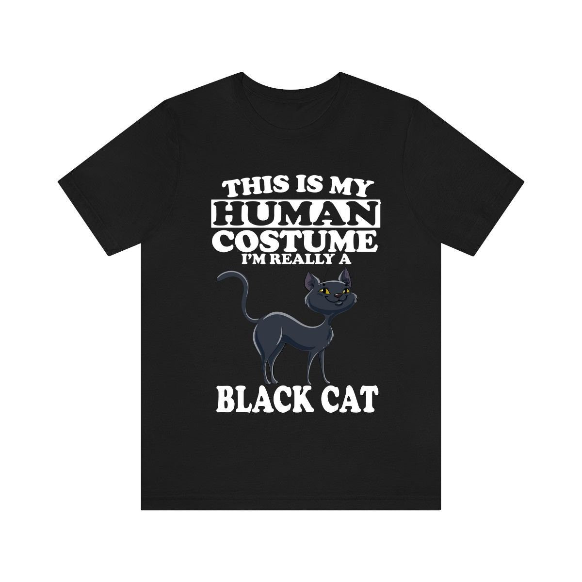 This Is My Human Costume I'm Really A Black Cat Shirt, Cat Lover Shirt, Cat Mom Shirt, Funny Cat Gift, Boy Girl Shirt Image 2