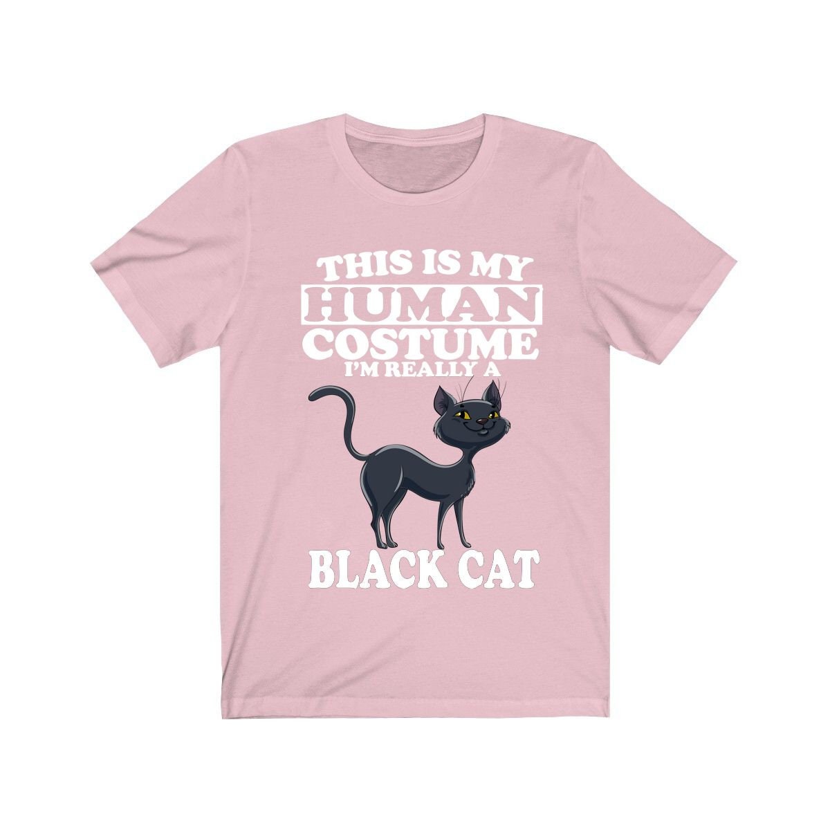 This Is My Human Costume I'm Really A Black Cat Shirt, Cat Lover Shirt, Cat Mom Shirt, Funny Cat Gift, Boy Girl Shirt Image 4