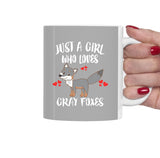Just A Girl Who Loves Grey Foxes Tee Coffee Mug, Grey Fox Lover Gift, Fox Animal Mug Image 2