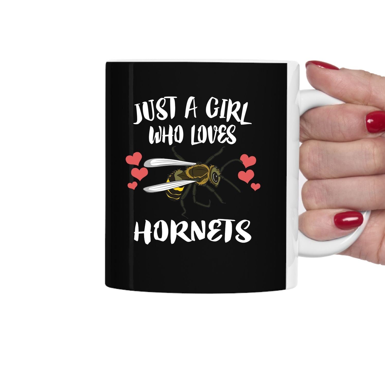 Just A Girl Who Loves Hornets Tee Coffee Mug, Hornet Lover Gift, Hornet Animal Mug Image 2