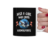 Just A Girl Who Loves Kronosaurus Dinosaur Tee Coffee Mug, Kronosaurus Lover Gift, Kronosaurus Animal Mug Image 2