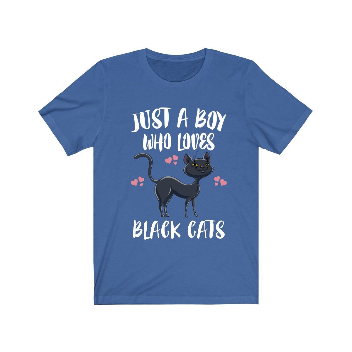 Just A Boy Who Loves Black Cats Ok Shirt, Cat Lover Shirt, Cat Dad Shirt, Funny Cat Gift, Boy Girl Shirt Image 3