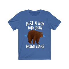 Just A Boy Who Loves Brown Bears Shirt - Brown Bear print design