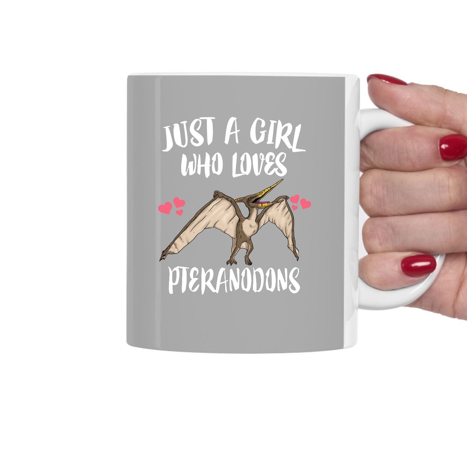 Just A Girl Who Loves Pteranodon Dinosaur Tea Coffee Mug, Pteranodon Lover Gift, Flying Dinosaur Animal Mug Image 2