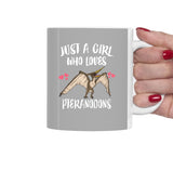 Just A Girl Who Loves Pteranodon Dinosaur Tea Coffee Mug, Pteranodon Lover Gift, Flying Dinosaur Animal Mug Image 2