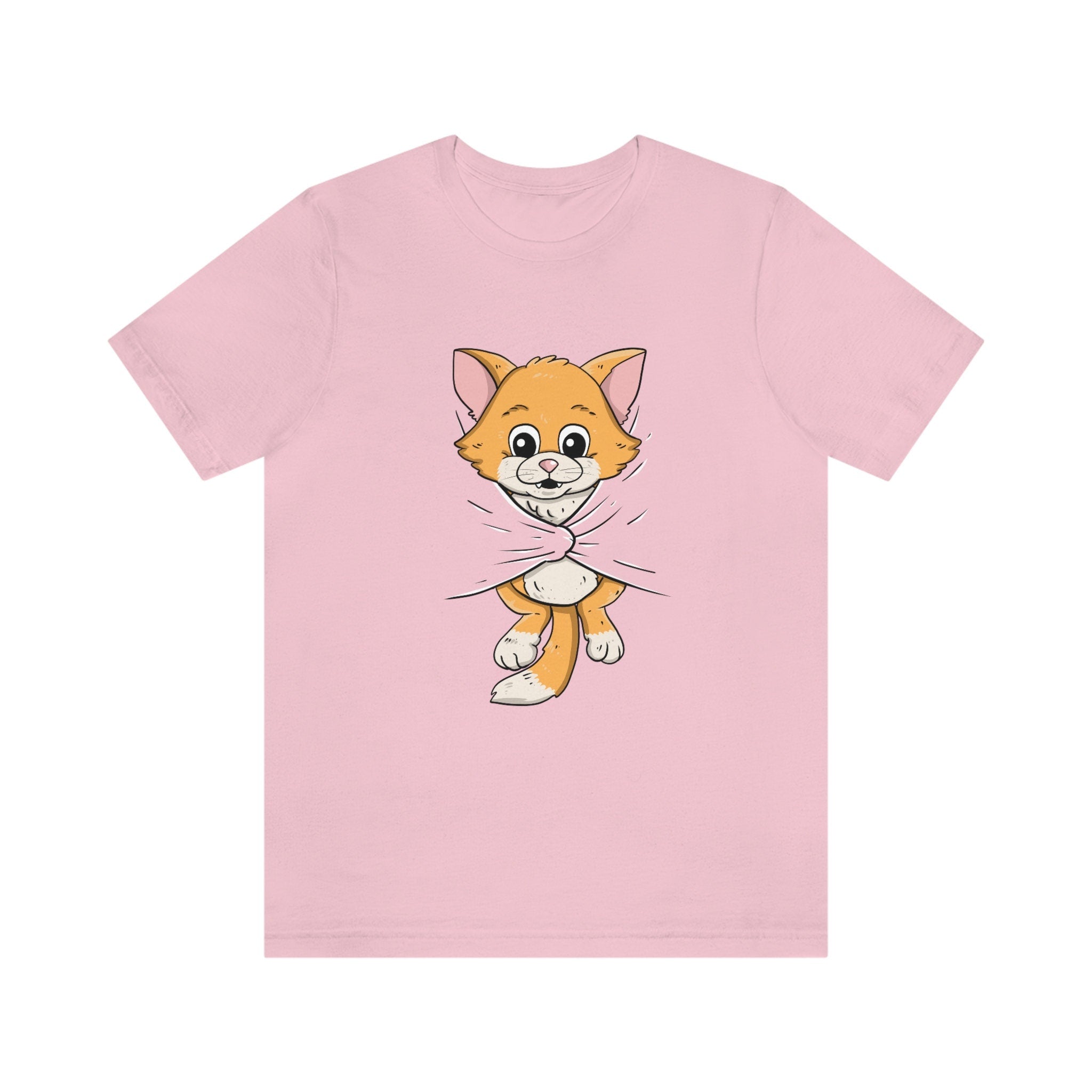Cats Kitten Behind A T-Shirt, Cat Lover Shirt, Cute Cat Shirt, Cat Funny Shirt, Girl Boy Cat Lover Gift, Cat Girl T-Shirt Image 4