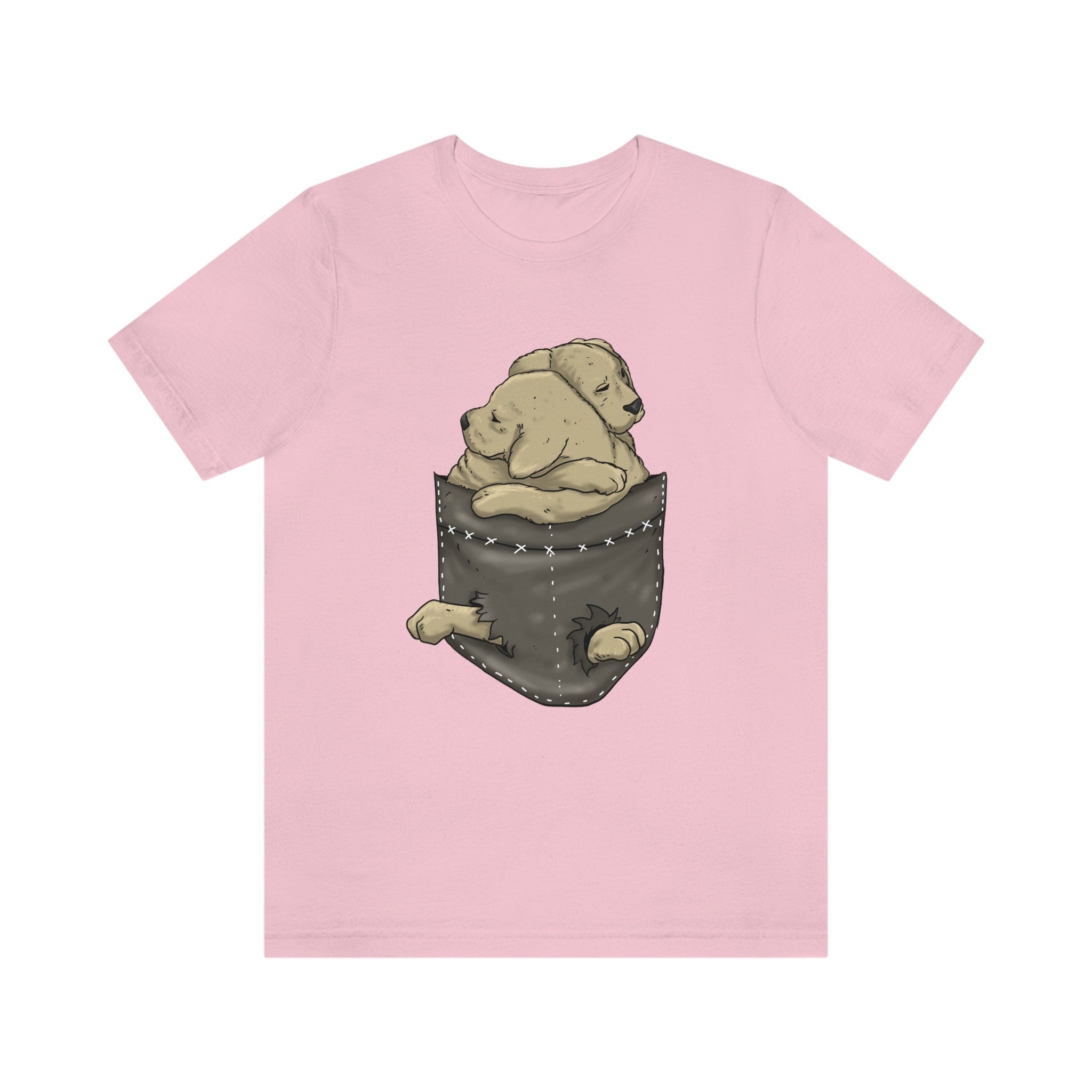Dog Puppy In A Pocket T-Shirt, Labrador Golden Retriever Lover Shirt, Cute Dog Shirt, Dog Funny Shirt, Girl Boy Dog Gift, Dog Girl T-Shirt Image 4