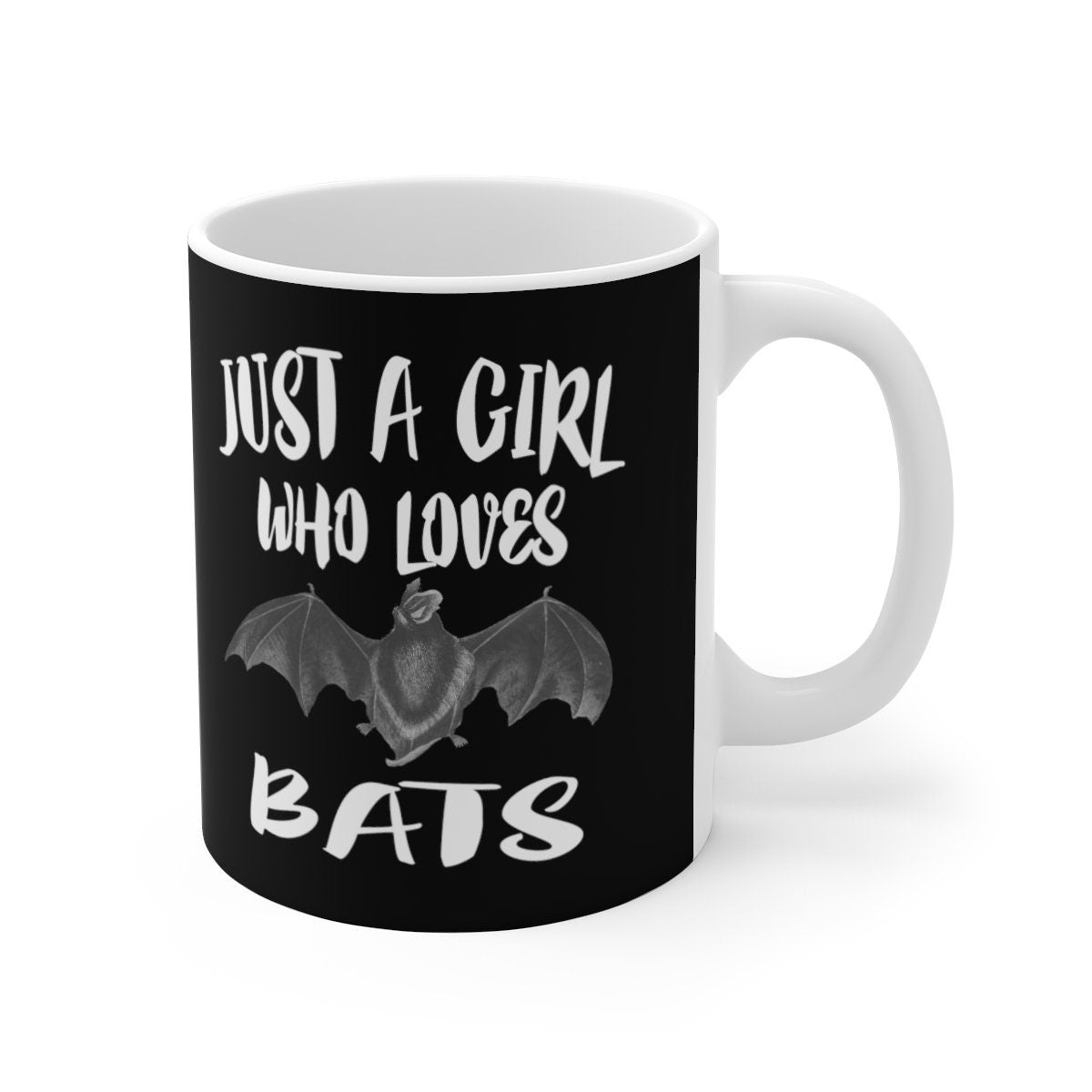 Just A Girl Who Loves Bats Tee Coffee Mug, Bat Lover Gift, Bat Animal Mug Image 2