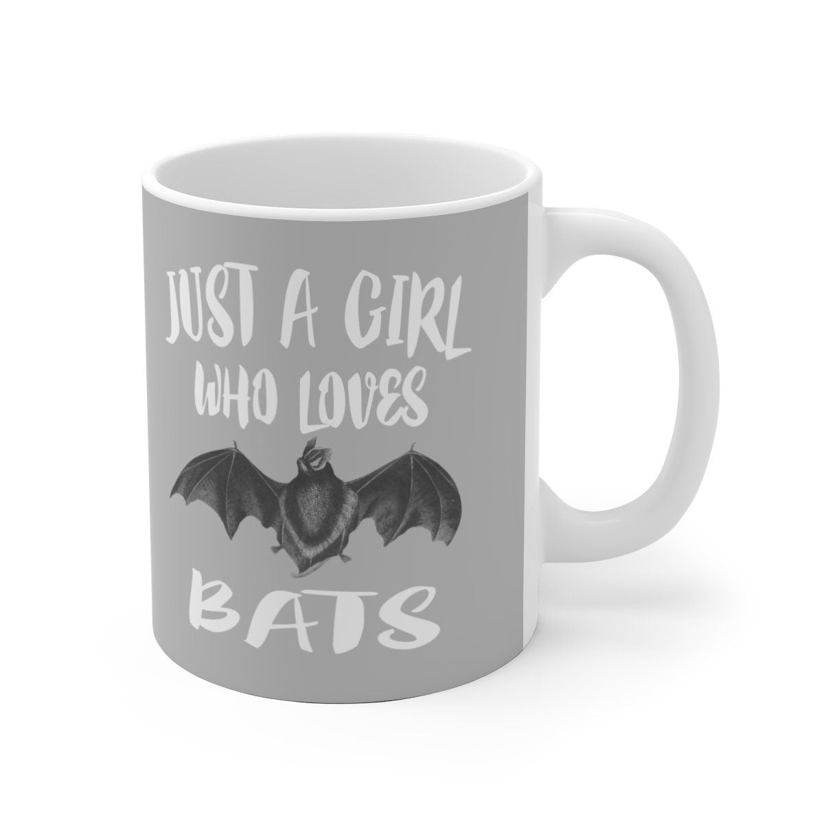 Just A Girl Who Loves Bats Tee Coffee Mug, Bat Lover Gift, Bat Animal Mug Image 1