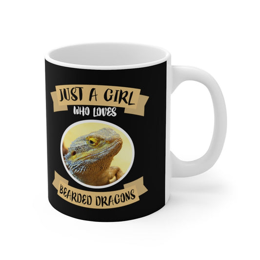 Just A Girl Who Loves Bearded Dragons Coffee Mug - bearded dragon print design