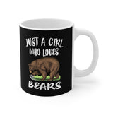 Just A Girl Who Loves Bears Tee Coffee Mug, Bear Lover Gift, Bear Animal Mug Image 2