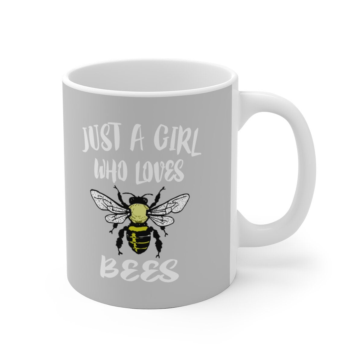 Just A Girl Who Loves Bees Tee Coffee Mug, Bee Lover Gift, Bee Animal Mug Image 1