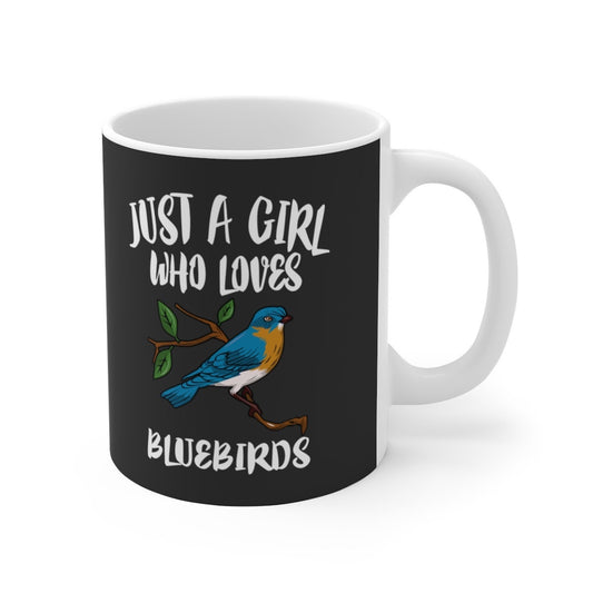 Just A Girl Who Loves Bluebirds Coffee Mug - bluebird print design