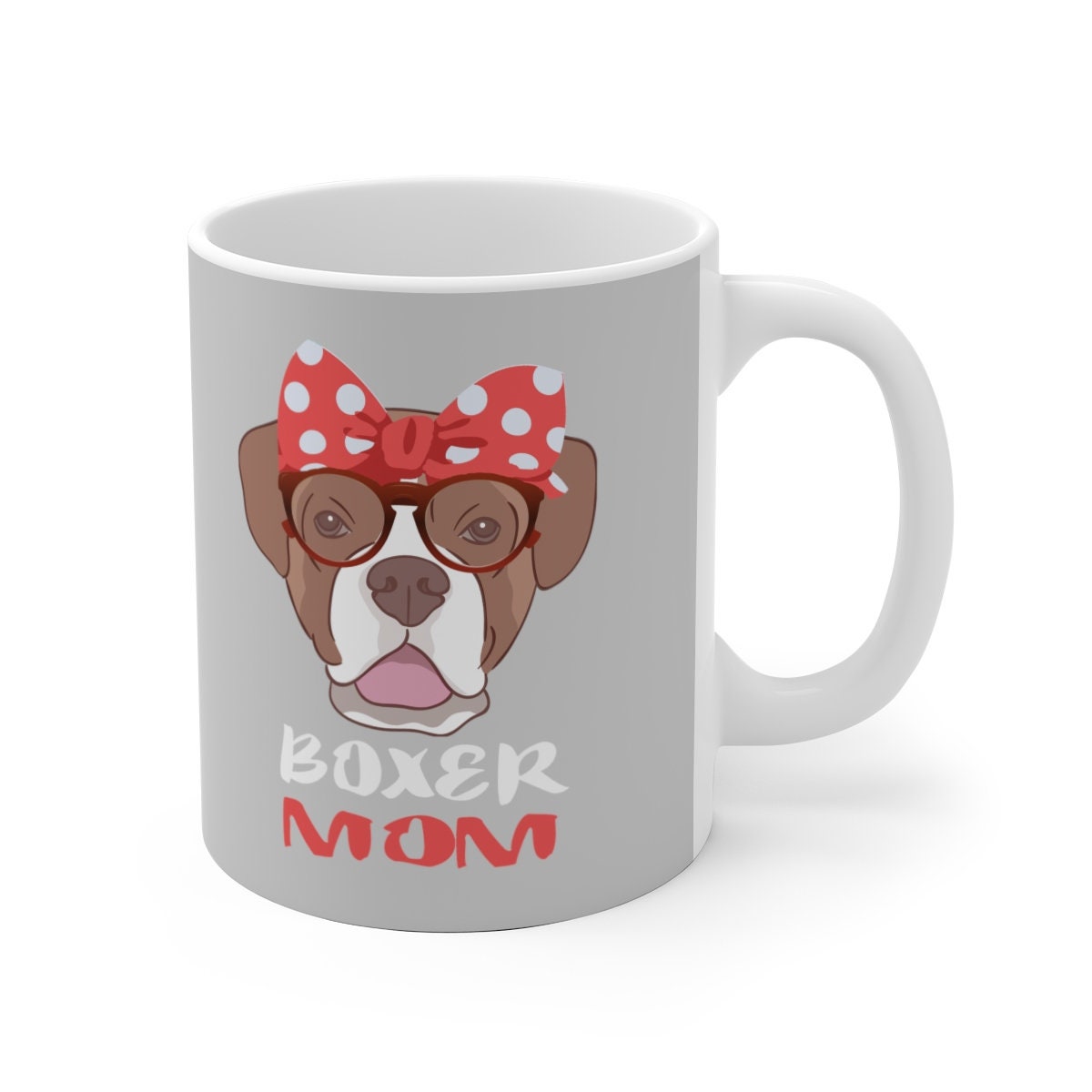 Boxer Dog Mom Tee Coffee Mug, Dog Lover Gift, Boxer Animal Mug Image 2