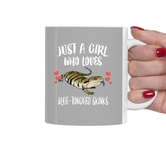 Just A Girl Who Loves Blue-Tongued Skinks Coffee Mug - blue-tongued skink print design