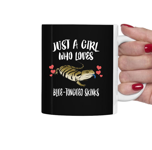 Just A Girl Who Loves Blue-Tongued Skinks Coffee Mug - blue-tongued skink print design