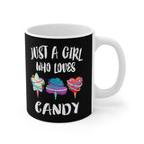 Just A Girl Who Loves Candy Tee Coffee Mug, Candy Lover Gift, Candy Mug Image 2
