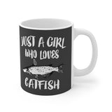 Just A Girl Who Loves Catfish Fish Tee Coffee Mug, Catfish Lover Gift, Catfish Animal Mug Image 2