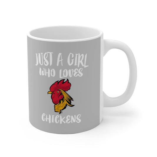 Just A Girl Who Loves Chickens Coffee Mug - chicken print design