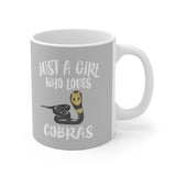 Just A Girl Who Loves Cobras Snake Tee Coffee Mug, Cobra Lover Gift, Snake Animal Mug Image 2