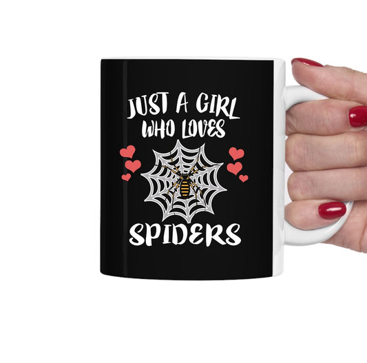Just A Girl Who Loves Spiders Coffee Mug - spider print design