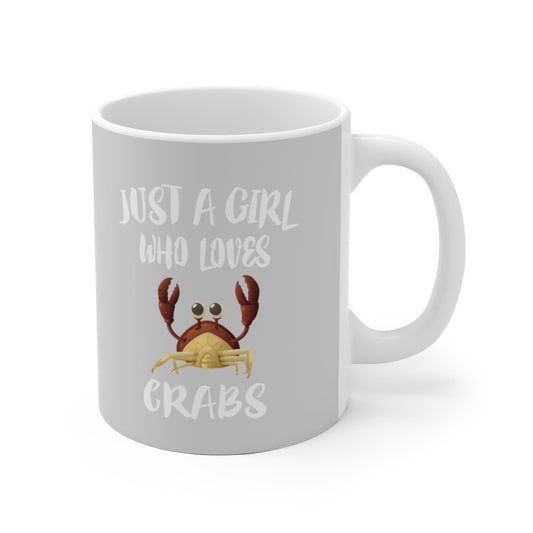 Just A Girl Who Loves Crabs Coffee Mug - crab print design