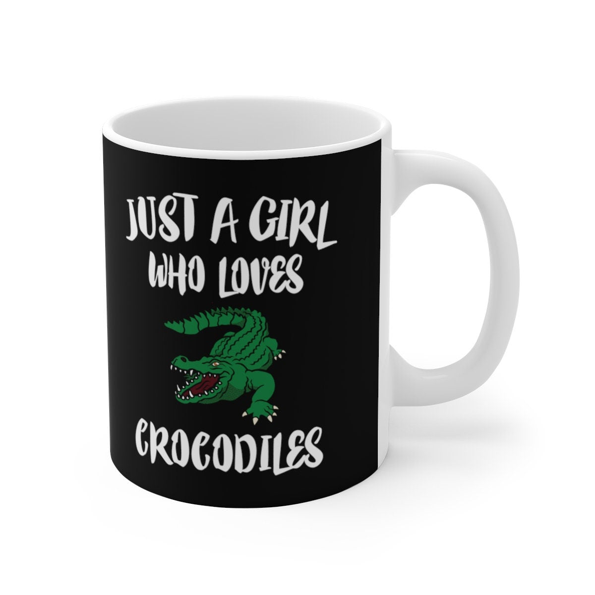 Just A Girl Who Loves Crocodiles Tee Coffee Mug, Crocodile Lover Gift, Crocodile Animal Mug Image 2