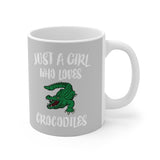 Just A Girl Who Loves Crocodiles Tee Coffee Mug, Crocodile Lover Gift, Crocodile Animal Mug Image 1