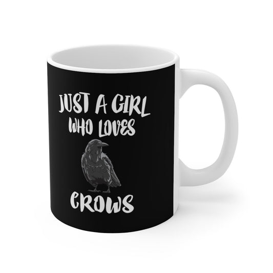 Just A Girl Who Loves Crows Coffee Mug - crow print design