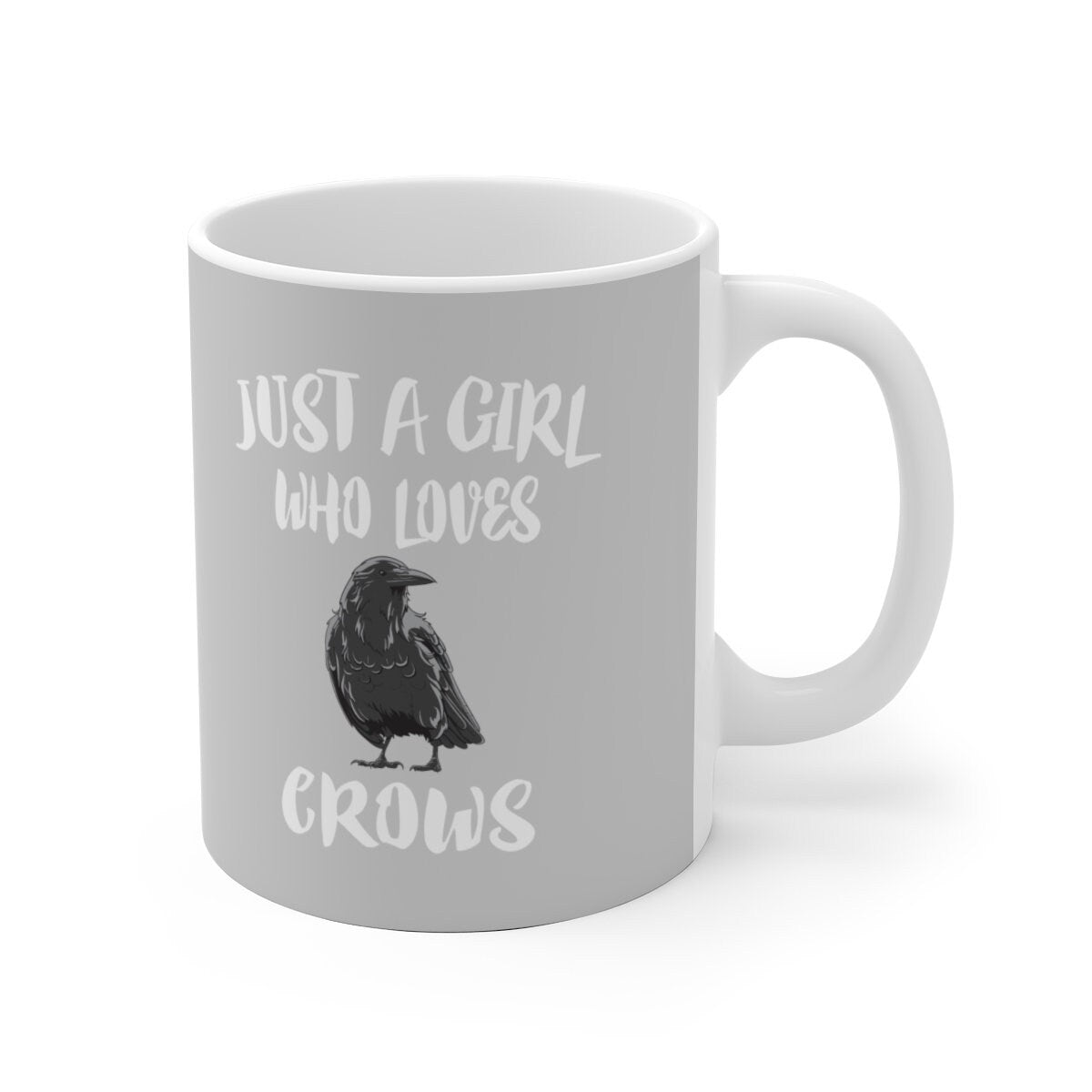 Just A Girl Who Loves Crows Tee Coffee Mug, Crow Lover Gift, Crow Bird Animal Mug Image 1