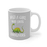 Just A Girl Who Loves Dinosaur Tee Coffee Mug, Dinosaur Lover Gift, Dinosaur Animal Mug Image 2