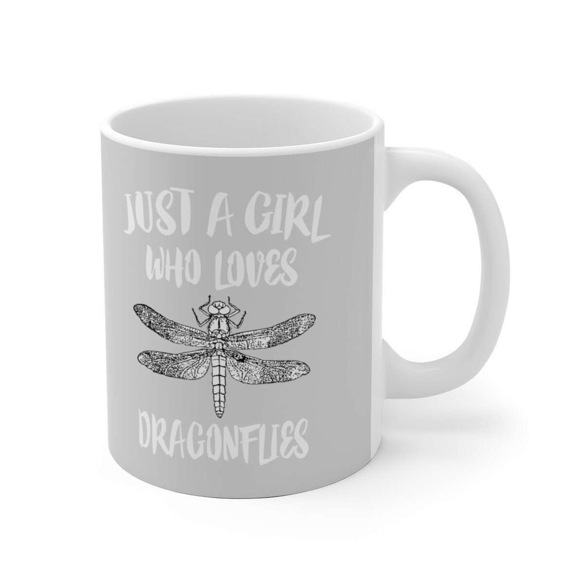 Just A Girl Who Loves Dragonflies Tee Coffee Mug, Dragonfly Lover Gift, Dragonfly Animal Mug Image 2