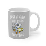 Just A Girl Who Loves Fireflies Tee Coffee Mug, Firefly Lover Gift, Firefly Animal Mug Image 2