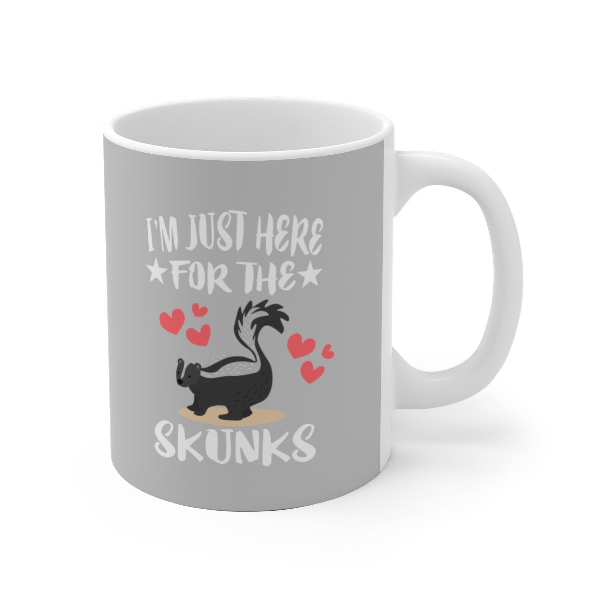 I'm Just Here For The Skunks Tee Coffee Mug, Skunk Lover Gift, Skunk Animal Mug Image 1