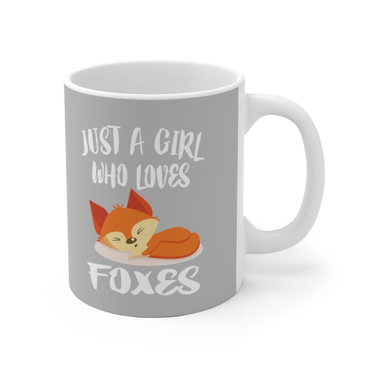 Just A Girl Who Loves Foxes Tee Coffee Mug, Fox Lover Gift, Fox Animal Mug Image 1