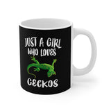 Just A Girl Who Loves Geckos Lizard Tee Coffee Mug, Gecko Lover Gift, Gecko Animal Mug Image 2