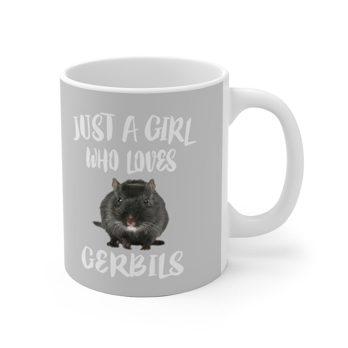 Just A Girl Who Loves Gerbils Tee Coffee Mug, Gerbil Lover Gift, Gerbil Animal Mug Image 1