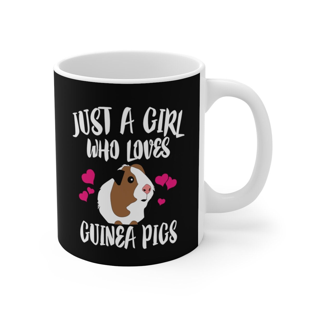 Just A Girl Who Loves Guinea Pigs Tee Coffee Mug, Guinea Pig Lover Gift, Guinea Pig Animal Mug Image 1