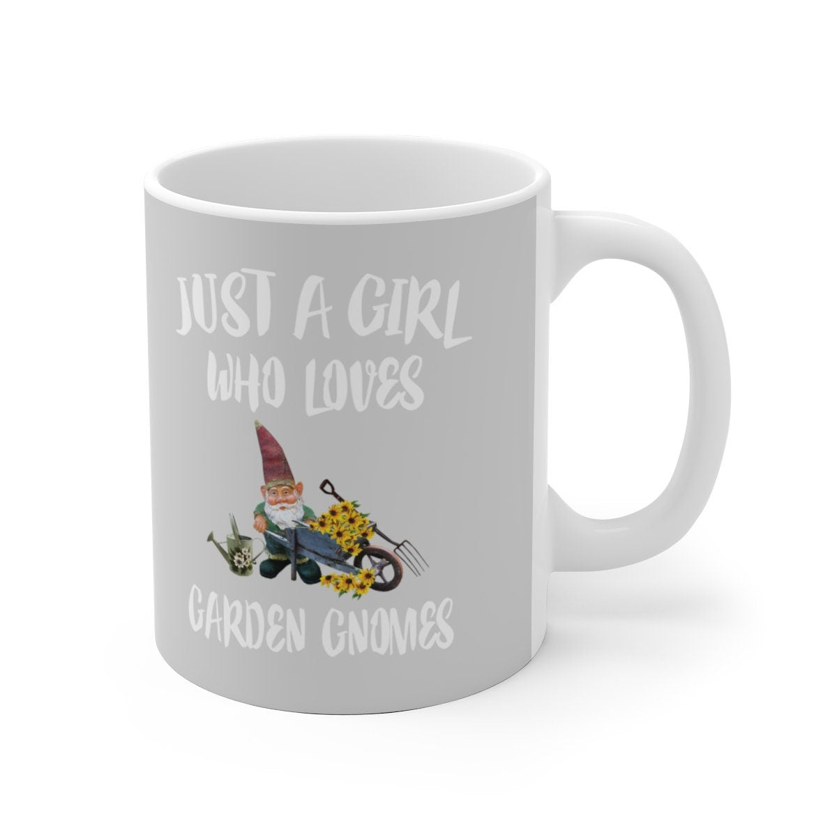 Just A Girl Who Loves Garden Gnomes Tee Coffee Mug, Garden Gnome Lover Gift, Garden Gnome Mug Image 2