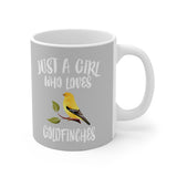 Just A Girl Who Loves Goldfinches Birding Tee Coffee Mug, Goldfinch Lover Gift, Goldfinch bird Animal Mug Image 2