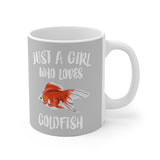 Just A Girl Who Loves Goldfish Fish Tee Coffee Mug, Goldfish Lover Gift, Goldfish Animal Mug Image 2