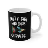 Just A Girl Who Loves Guppies Guppy Tee Coffee Mug, Guppy Fish Lover Gift, Guppy Animal Mug Image 1