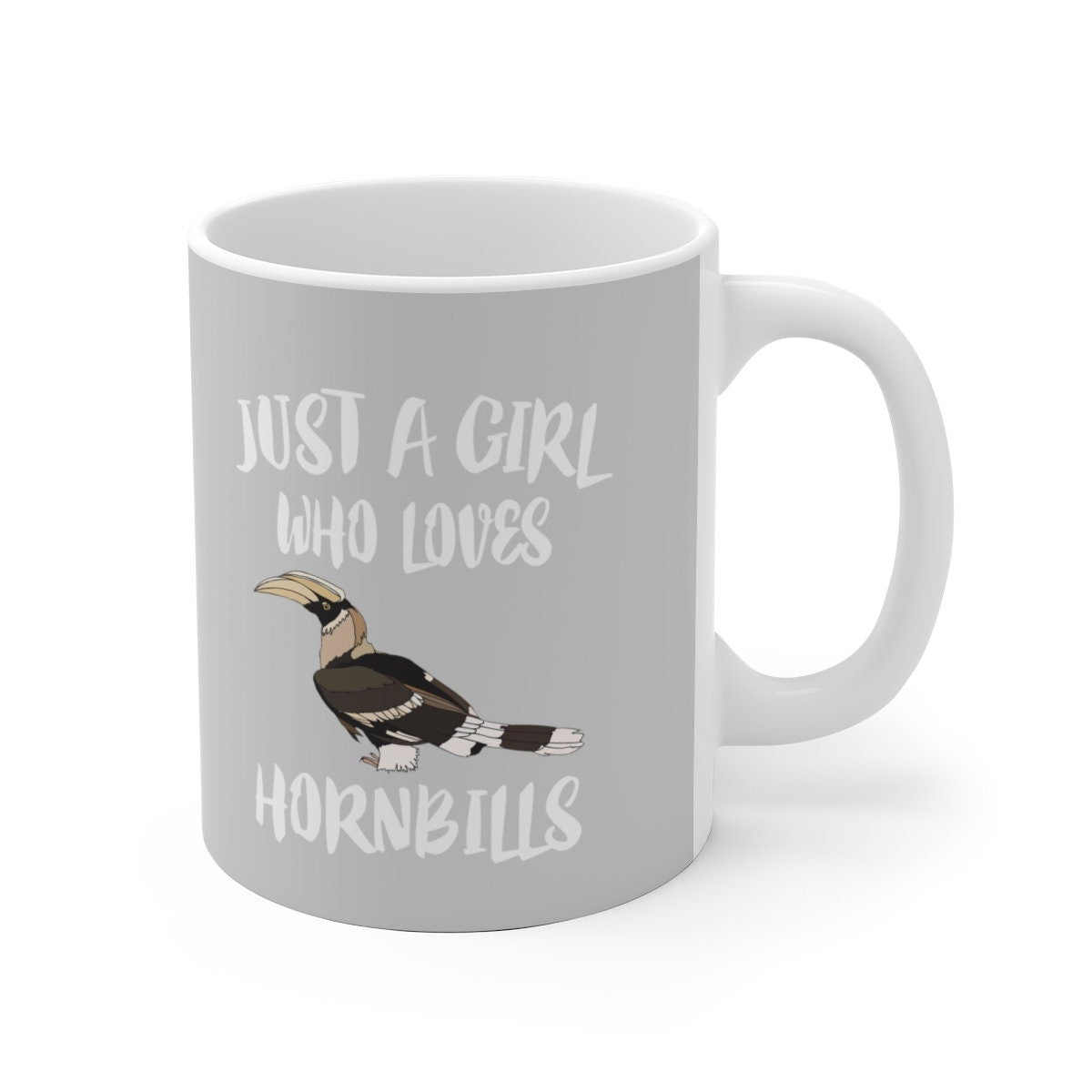 Just A Girl Who Loves Hornbills Bird Tee Coffee Mug, Hornbill Lover Gift, Birding Animal Mug Image 1