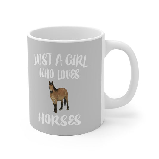 Just A Girl Who Loves Horses Coffee Mug - horse print design